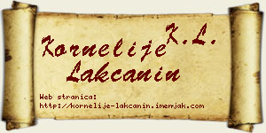 Kornelije Lakčanin vizit kartica